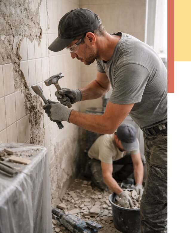 Демонтаж плитки со стен в Черемхово от 886 руб. — быстро и недорого | ОТДЕЛОЧНИК-Чрм