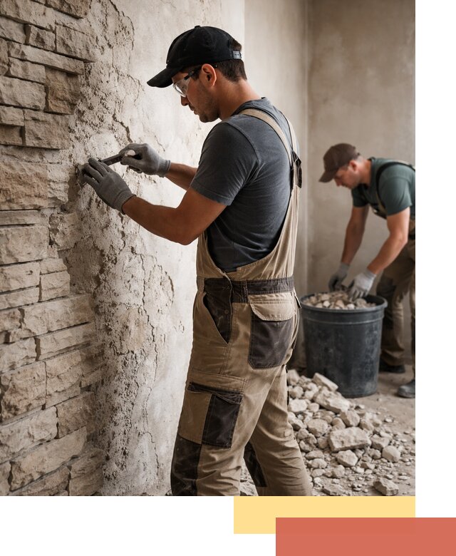 Демонтаж декоративного камня в Черемхово профессионально и безопасно