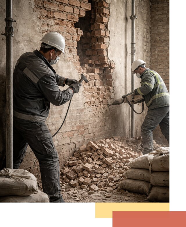 Демонтаж кирпичных стен в Черемхово быстро и безопасно