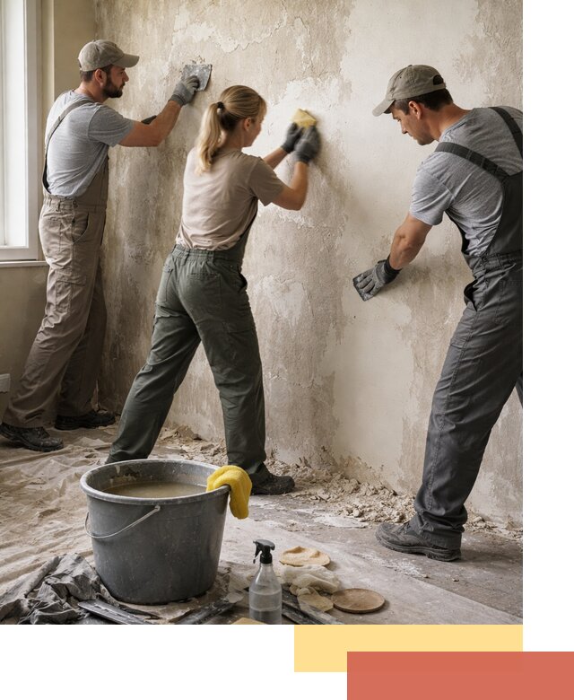 Очистка стен от клея и грунтовки в Черемхово качественно и быстро