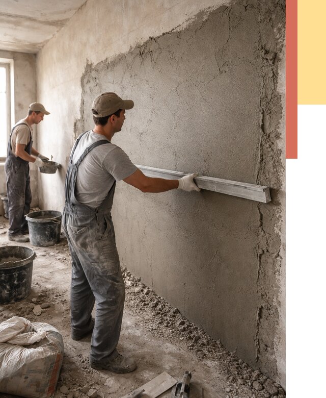 Цементная штукатурка стен в Черемхово от 4692 руб/м2 — быстро и недорого | ОТДЕЛОЧНИК-Чрм