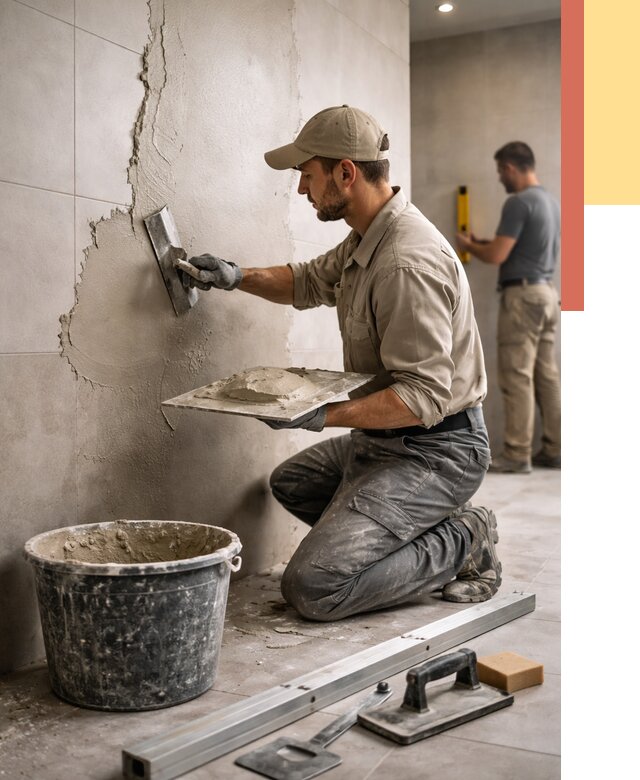 Штукатурка стен в ванной в Черемхово от 4692 руб./м² — выравнивание под ключ | ОТДЕЛОЧНИК-Чрм