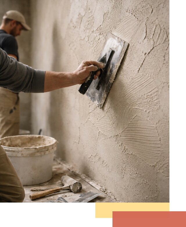 Фактурная штукатурка стен в Черемхово — монтаж, отделка, реставрация