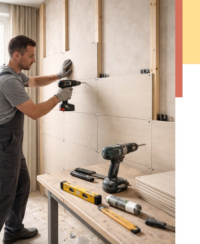 Монтаж МДФ панелей на стены в Черемхово от 1303 руб. под ключ | ОТДЕЛОЧНИК-Чрм