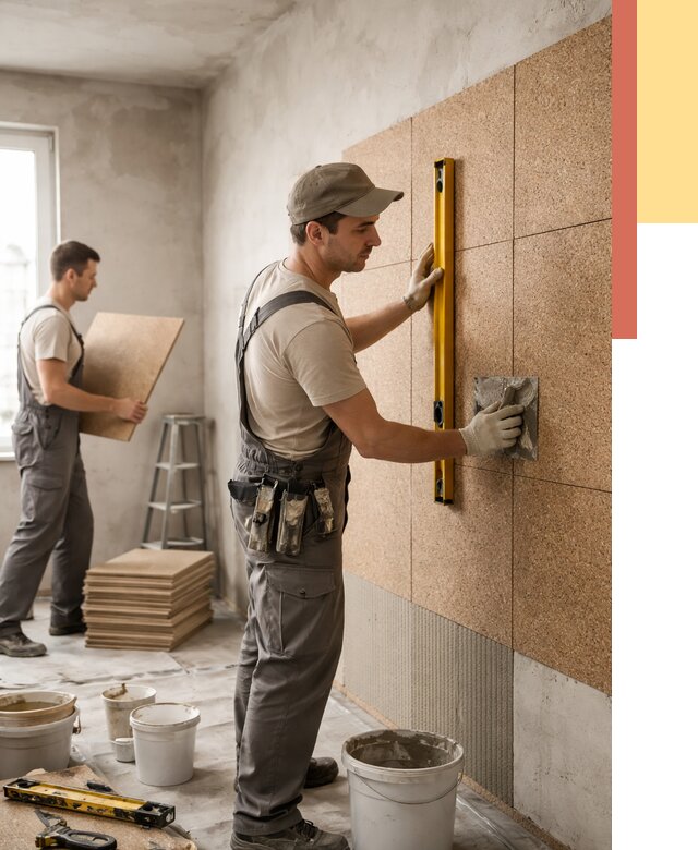 Монтаж пробковых панелей на стены в Черемхово от 3649 руб. — ОТДЕЛОЧНИК-Чрм