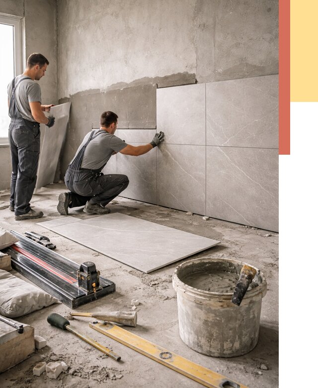 Облицовка стен керамогранитом в Черемхово от 4379 руб./м² — услуги под ключ | ОТДЕЛОЧНИК-Чрм