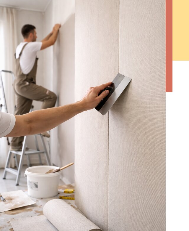 Поклейка текстильных обоев в Черемхово от 4692 руб. под ключ | ОТДЕЛОЧНИК-Чрм