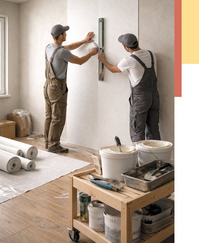 Поклейка стеклообоев в Черемхово от 6777 руб. за м2 — быстро и недорого | ОТДЕЛОЧНИК-Чрм