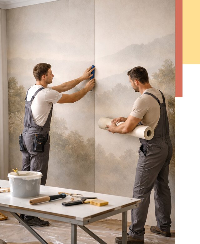 Поклейка фотообоев в Черемхово от 8862 руб/м² — быстро и недорого | ОТДЕЛОЧНИК-Чрм