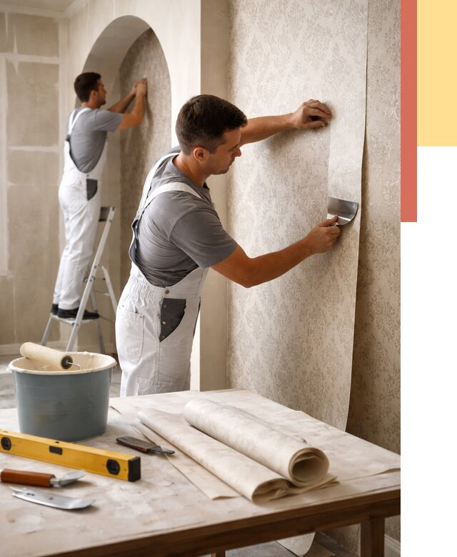 Поклейка обоев на сложные стены в Черемхово от 2919 руб. под ключ | ОТДЕЛОЧНИК-Чрм