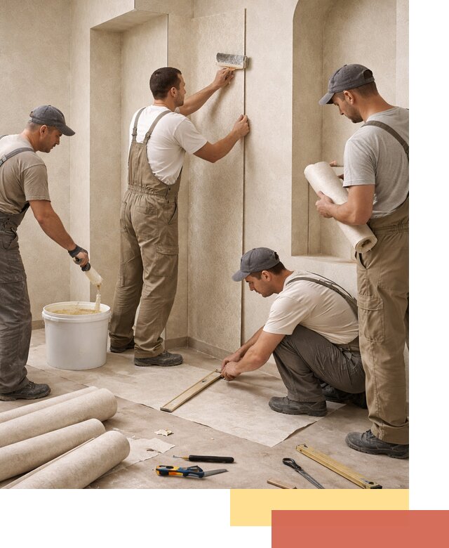 Поклейка обоев на сложные стены и неровные поверхности в Черемхово