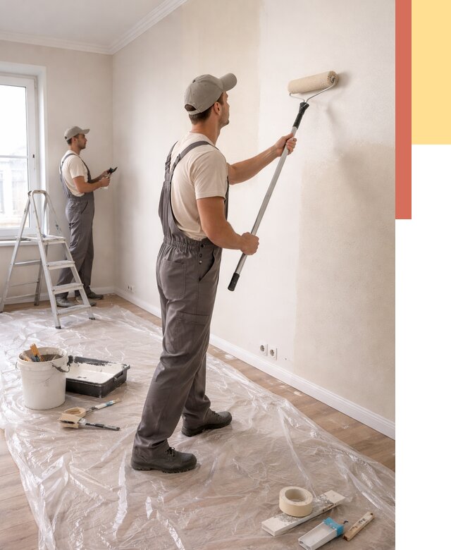 Покраска стен акриловой краской в Черемхово от 3649 руб./м² — быстро и недорого | ОТДЕЛОЧНИК-Чрм