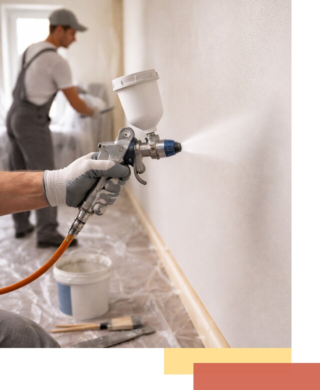 Покраска стен краскопультом в Черемхово быстро и качественно