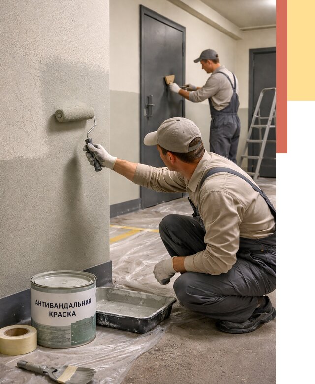 Покраска стен антивандальной краской в Черемхово от 4692 руб./м² под ключ | ОТДЕЛОЧНИК-Чрм
