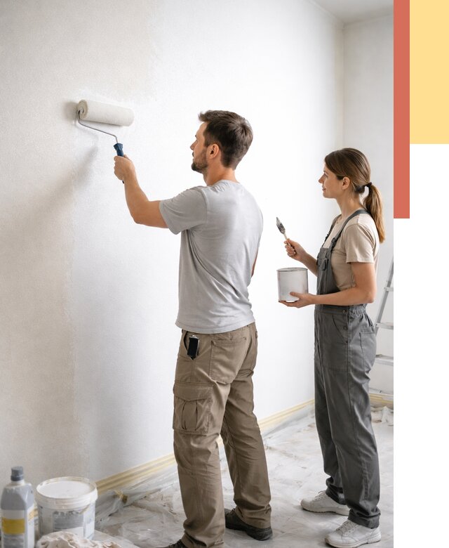 Окраска стен по стеклохолсту в Черемхово от 4692 руб/м² под ключ | ОТДЕЛОЧНИК-Чрм