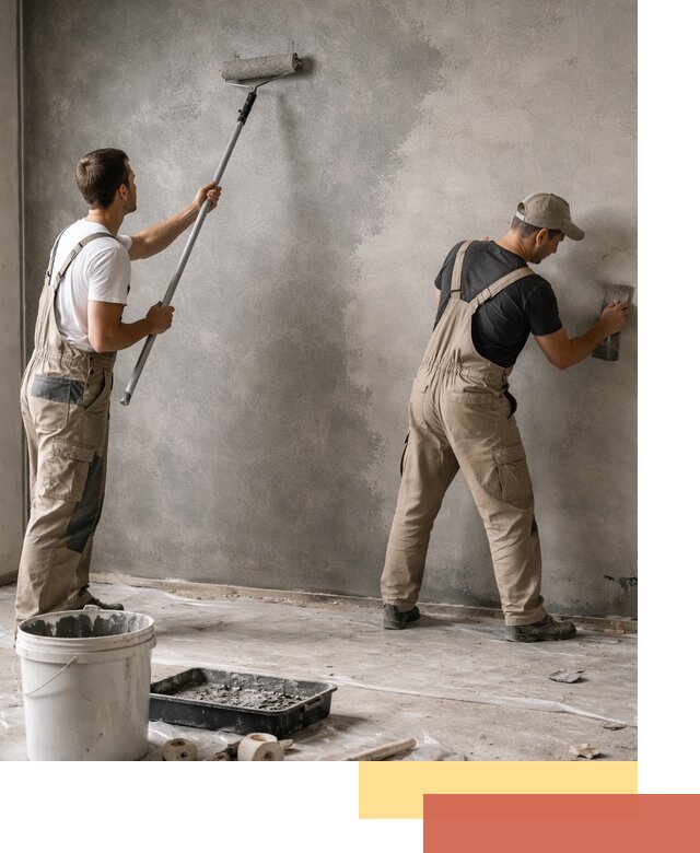 Покраска стен под бетон в Черемхово профессионально и недорого