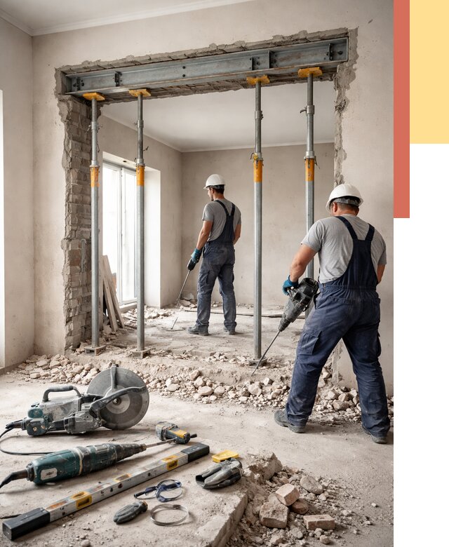 Прорезка проема в стене в Черемхово от 4692 руб. — быстро и недорого | ОТДЕЛОЧНИК-Чрм