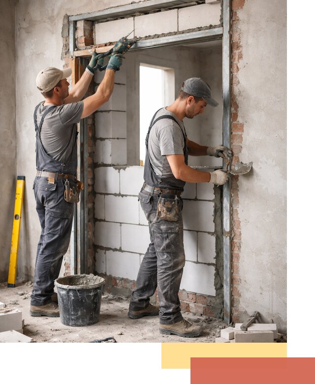 Закладка дверного проема под ключ в Черемхово: демонтаж, монтаж, отделка