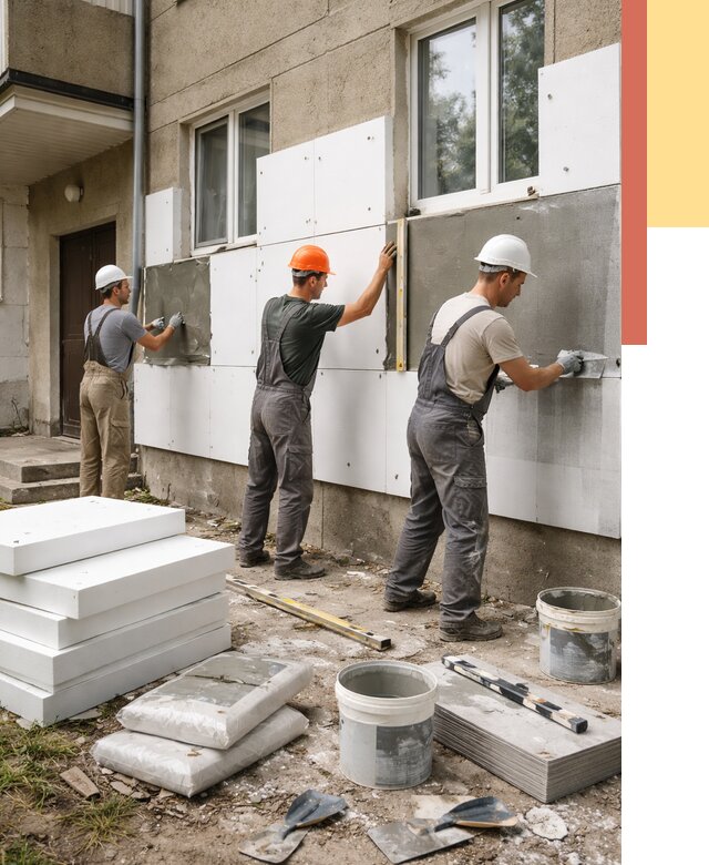 Утепление стен пенопластом в Черемхово от 1825 руб. — недорого и под ключ | ОТДЕЛОЧНИК-Чрм