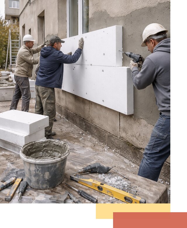 Утепление наружных стен пенопластом в Черемхово