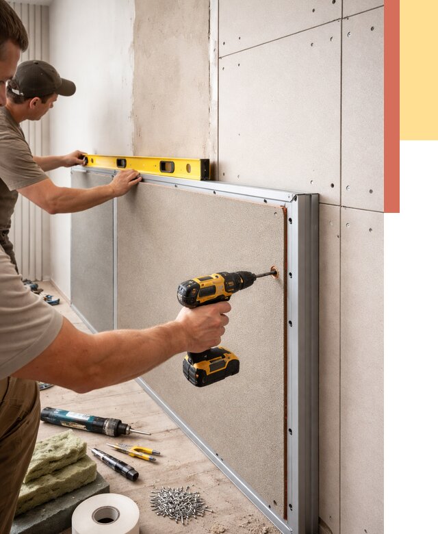 Шумоизоляция стен панелями ЗИПС в Черемхово от 2294 руб./м² под ключ | ОТДЕЛОЧНИК-Чрм