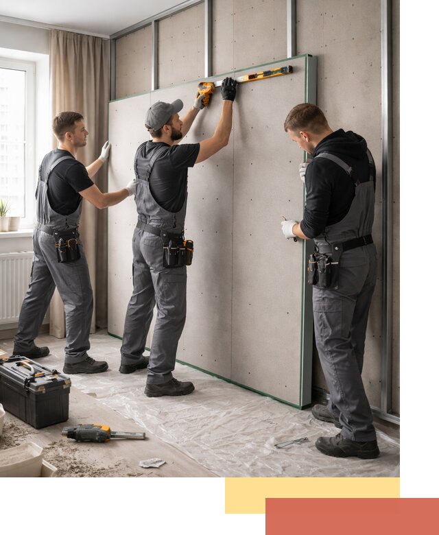 Шумоизоляция стен панелями ЗИПС в Черемхово для жилых и коммерческих помещений