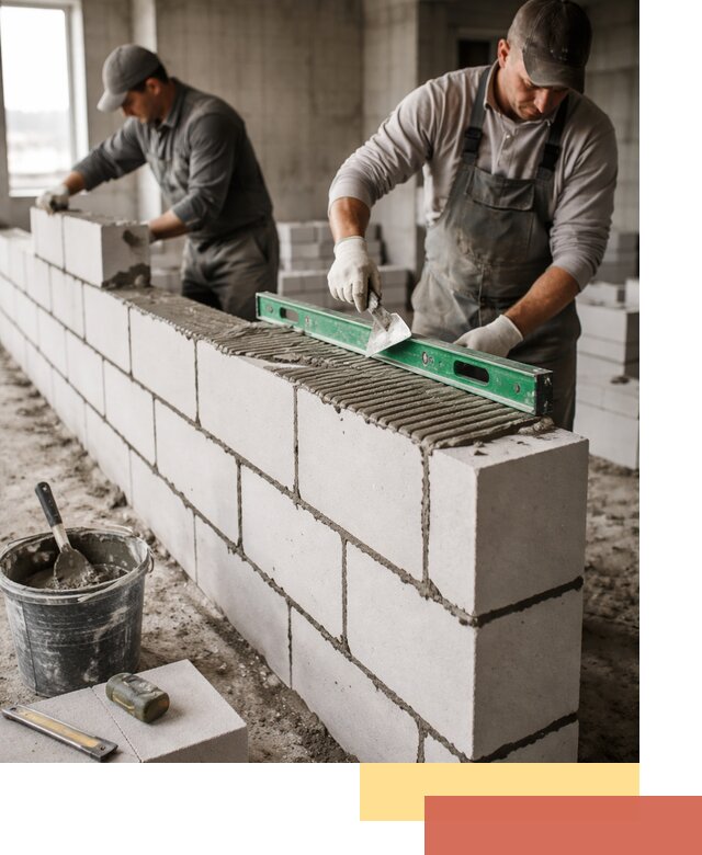 Кладка перегородок из газобетона в Черемхово быстро и качественно