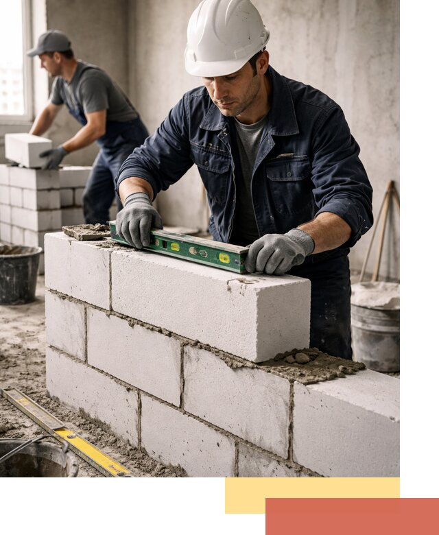 Кладка перегородок из пеноблока под ключ в Черемхово