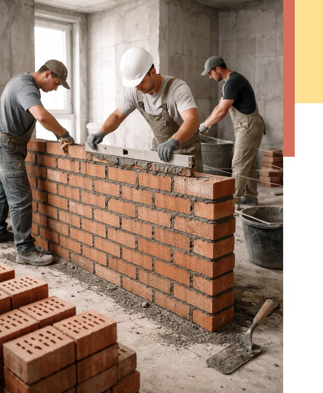 Кладка перегородок из кирпича в Черемхово от 3649 руб. за м² | ОТДЕЛОЧНИК-Чрм