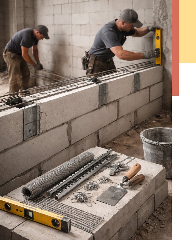 Армирование кладки перегородок в Черемхово от 782 руб. под ключ | ОТДЕЛОЧНИК-Чрм