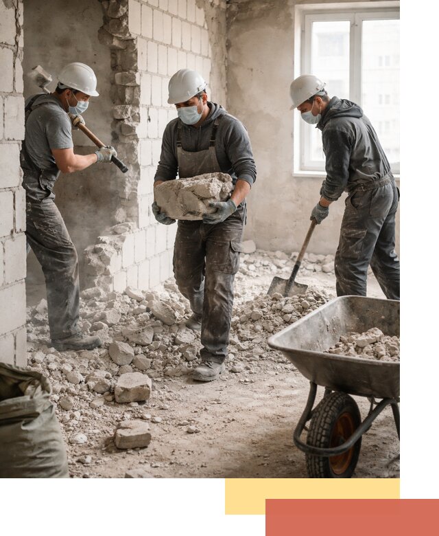 Демонтаж блочных перегородок в Черемхово быстро и аккуратно