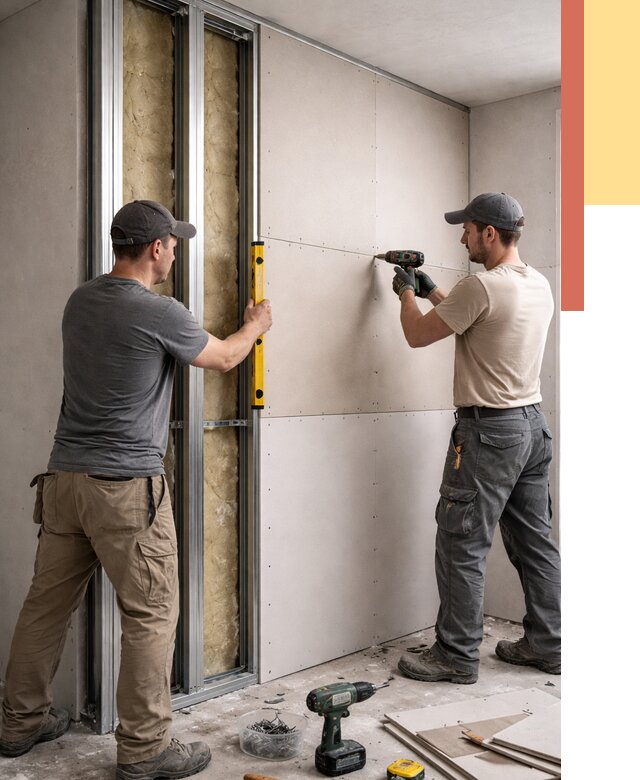 Монтаж двухслойной перегородки из гипсокартона в Черемхово от 1512 руб. | ОТДЕЛОЧНИК-Чрм