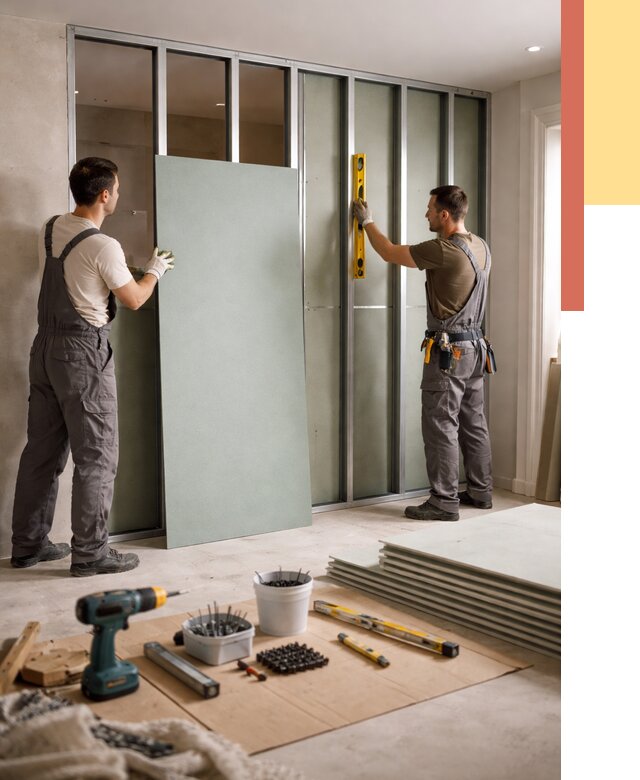 Перегородка из влагостойкого гипсокартона в Черемхово от 5004 руб. — монтаж под ключ | ОТДЕЛОЧНИК-Чрм