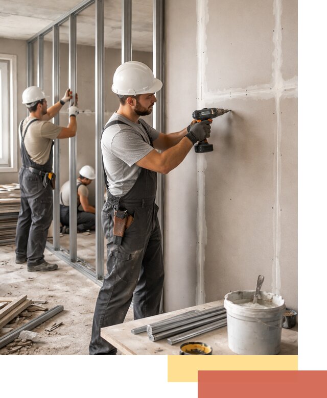 Перегородки из огнестойкого гипсокартона в Черемхово под ключ