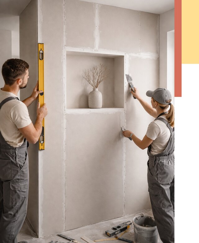 Перегородка из гипсокартона с нишей в Черемхово от 3388 руб. под ключ | ОТДЕЛОЧНИК-Чрм