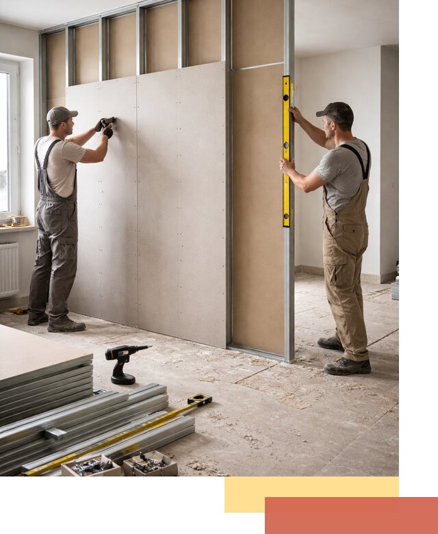 Зонирующая перегородка из гипсокартона под ключ в Черемхово