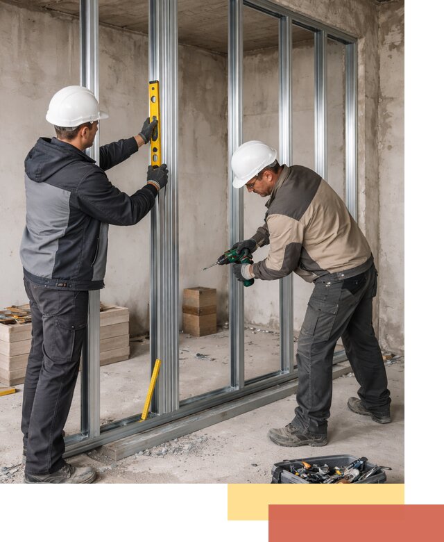 Монтаж каркаса перегородки из профиля в Черемхово