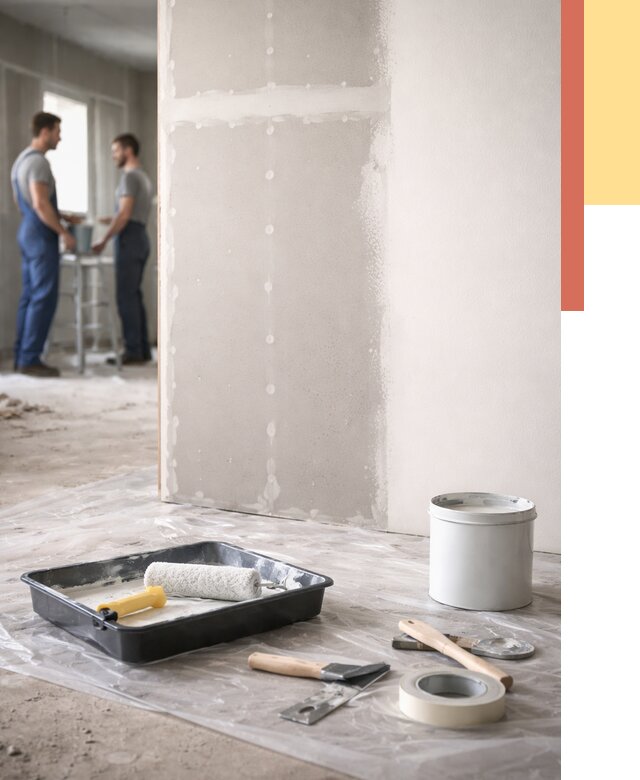 Покраска перегородок из гипсокартона в Черемхово от 4692 руб. под ключ | ОТДЕЛОЧНИК-Чрм