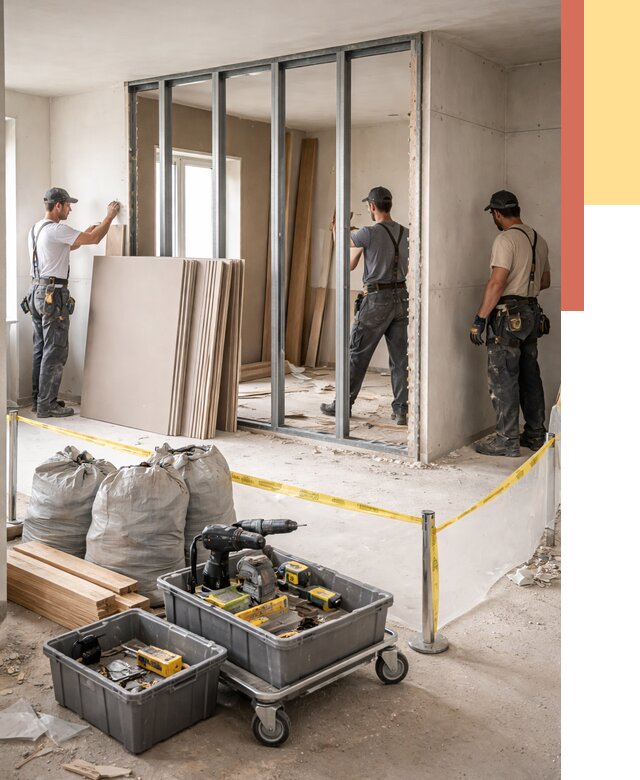 Перенос гипсокартонной перегородки в Черемхово под ключ от 4692 руб. | Демонтаж и монтаж – ОТДЕЛОЧНИК-Чрм