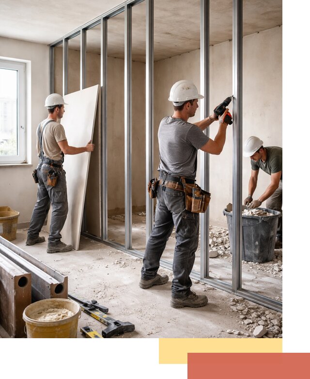 Перенос гипсокартонной перегородки в Черемхово профессионально и быстро