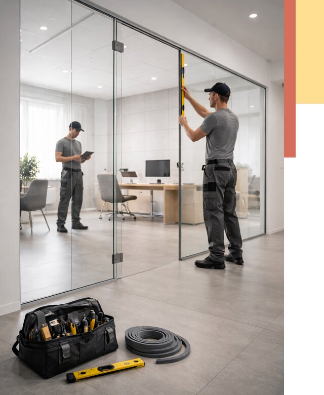 Цельностеклянные перегородки под ключ в Черемхово от 9905 руб. — монтаж и цены | ОТДЕЛОЧНИК-Чрм