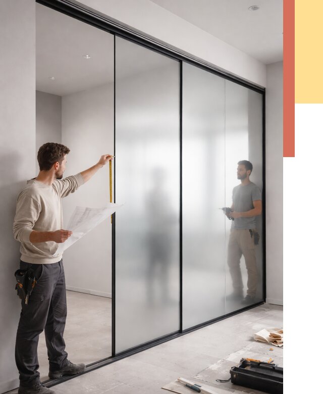 Матовые стеклянные перегородки в Черемхово от 8862 руб. — монтаж и установка | ОТДЕЛОЧНИК-Чрм