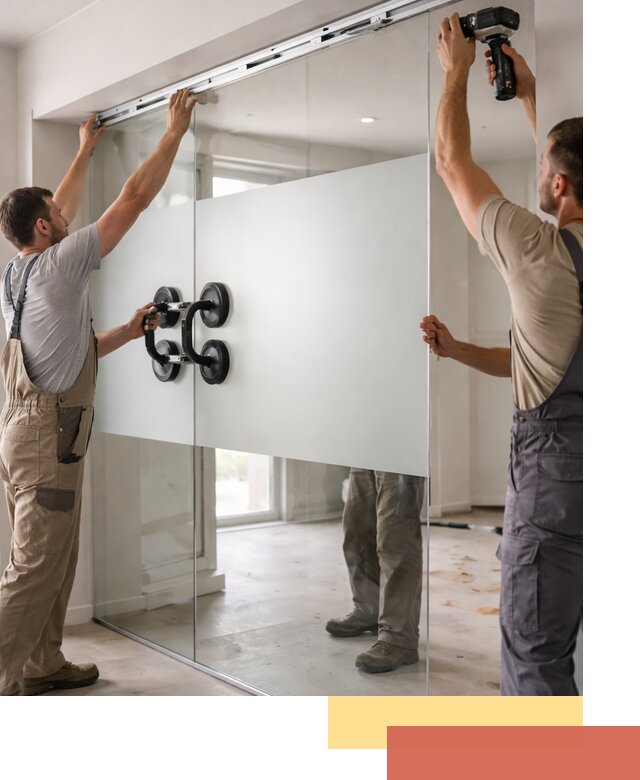 Матовые стеклянные перегородки под ключ в Черемхово