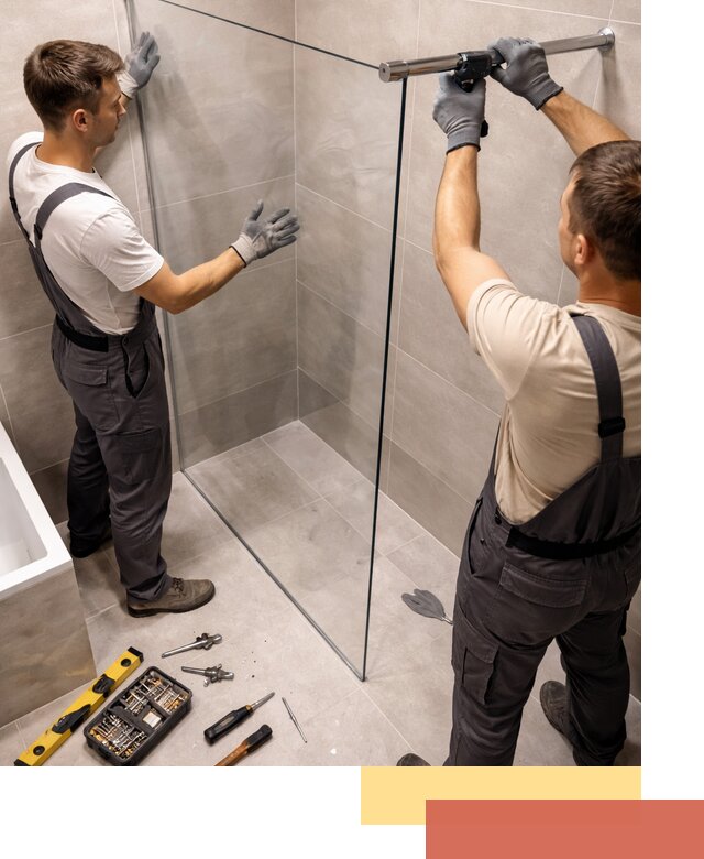 Стеклянные перегородки для душа в Черемхово — изготовление и монтаж