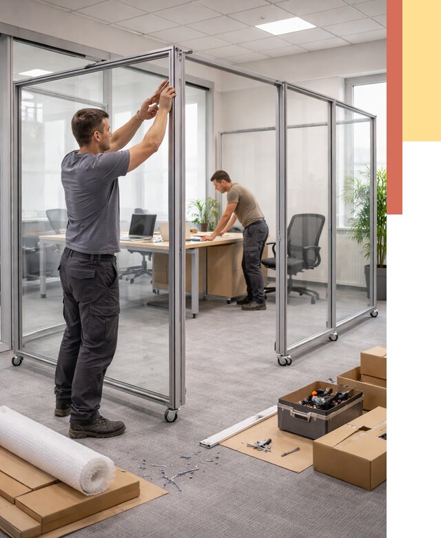 Мобильные офисные перегородки в Черемхово от 13033 руб. — установка под ключ | ОТДЕЛОЧНИК-Чрм