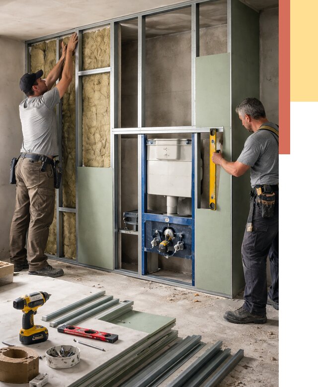 Установка сантехнических перегородок в Черемхово от 8862 руб. | ОТДЕЛОЧНИК-Чрм