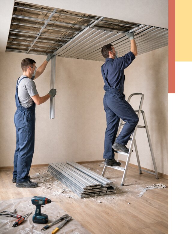 Демонтаж реечного потолка в Черемхово от 4692 руб. быстро и недорого | ОТДЕЛОЧНИК-Чрм