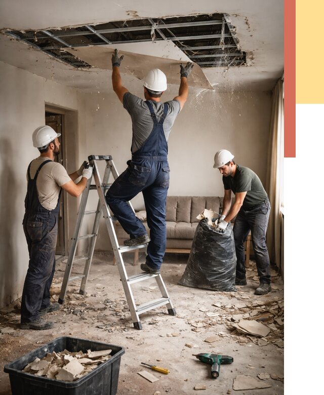 Демонтаж гипсокартонного потолка в Черемхово от 438 руб. за м2 — ОТДЕЛОЧНИК-Чрм