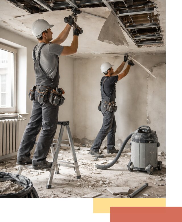 Демонтаж гипсокартонного потолка в Черемхово быстро и аккуратно