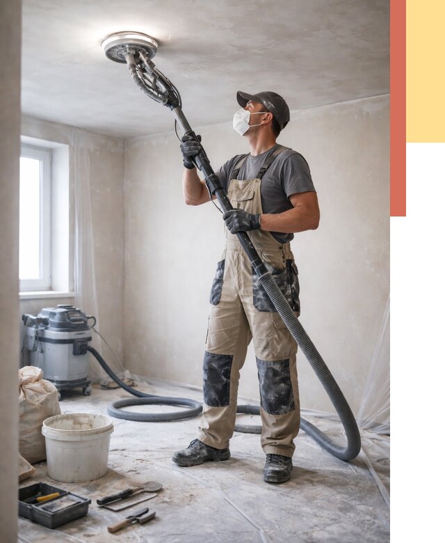 Шлифовка потолка в Черемхово от 3649 руб. — услуги шлифования потолка | ОТДЕЛОЧНИК-Чрм